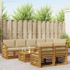 vidaXL Conjuntos De Muebles-Juegos de sofás 9 pcs Madera de Acacia Sólida