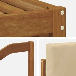 vidaXL Conjuntos De Muebles-Juegos de sofás 9 pcs Madera de Acacia Sólida