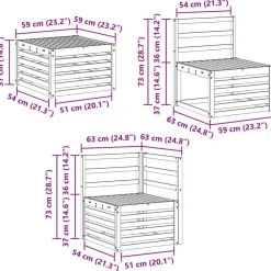 vidaXL Conjuntos De Muebles-Juegos de sofás 6 pcs Madera de Acacia Sólida