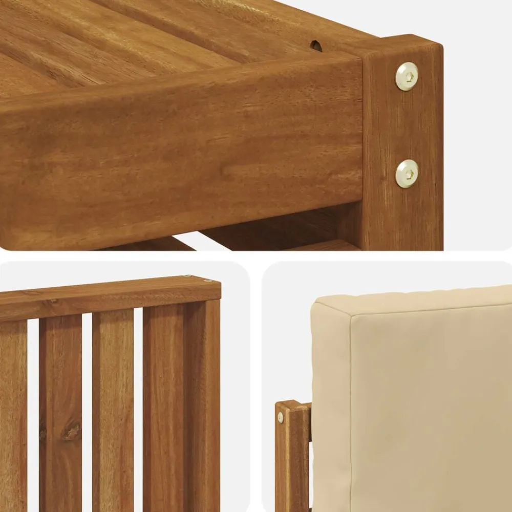 vidaXL Conjuntos De Muebles-Juegos de sofás 9 pcs Madera de Acacia Sólida
