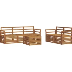 vidaXL Juegos de sofás 6 pcs Madera de Acacia Sólida Natural Clearance