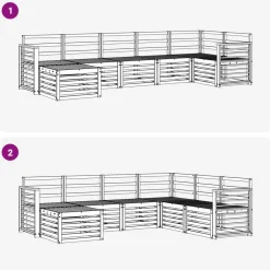 vidaXL Conjuntos De Muebles-Juegos de sofás 7 pcs Madera de Acacia Sólida