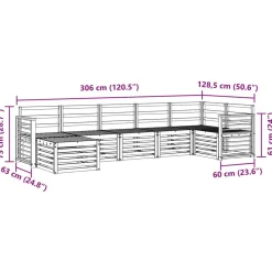 vidaXL Conjuntos De Muebles-Juegos de sofás 7 pcs Madera de Acacia Sólida