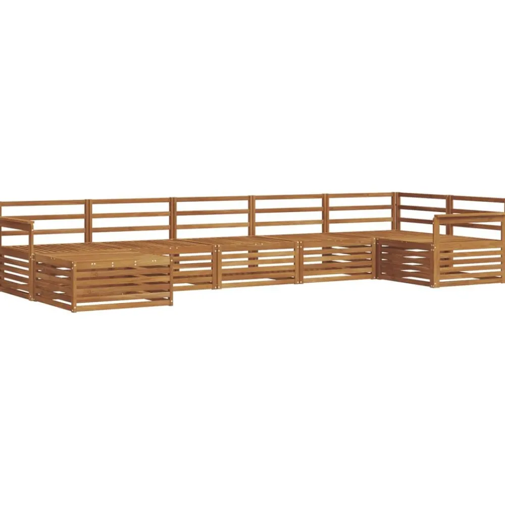 vidaXL Conjuntos De Muebles-Juegos de sofás 7 pcs Madera de Acacia Sólida