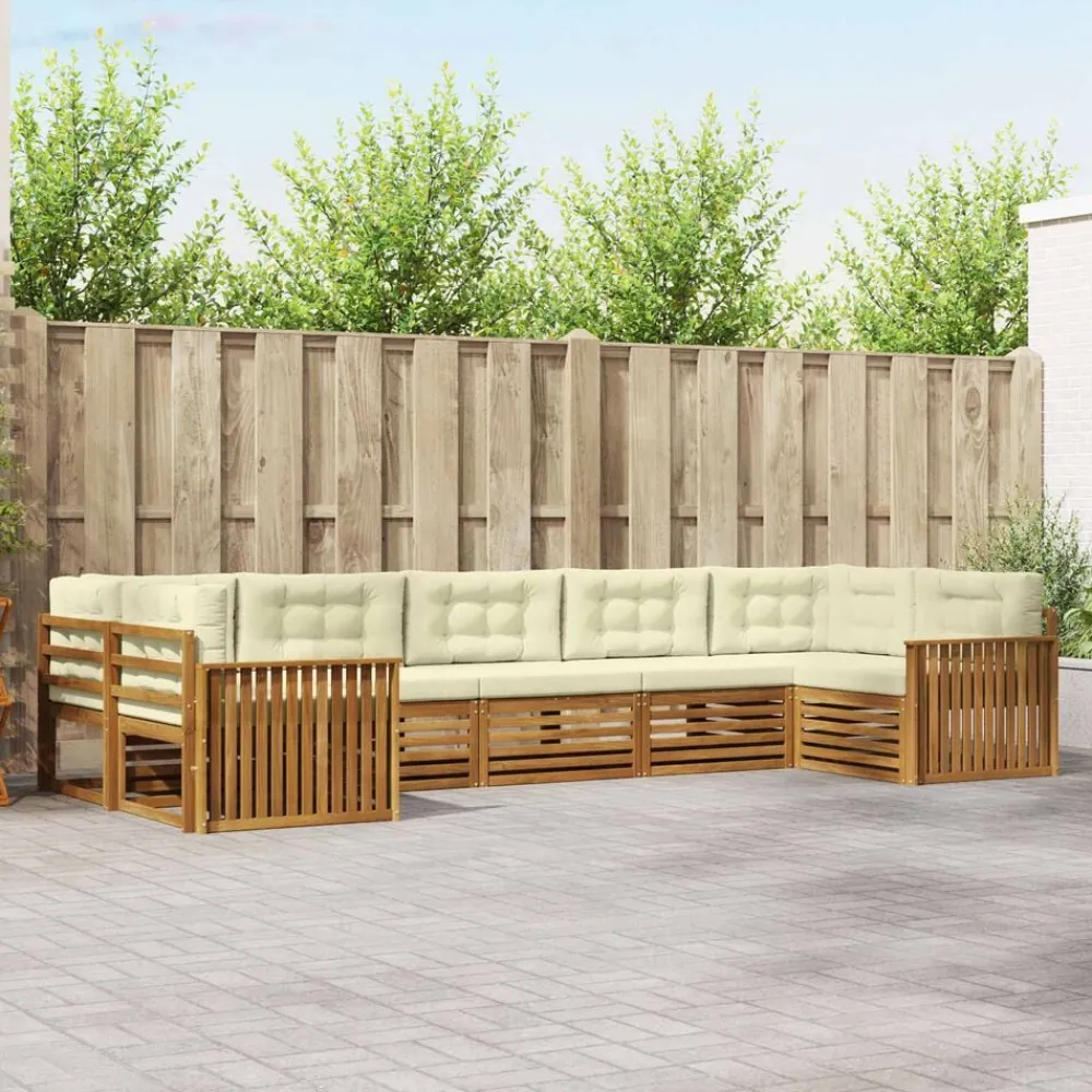 vidaXL Conjuntos De Muebles-Juegos de sofás 7 pcs Madera de Acacia Sólida