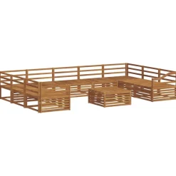 vidaXL Conjuntos De Muebles-Juegos de sofás 10 pcs Madera de Acacia Sólida