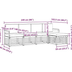 vidaXL Conjuntos De Muebles-Juegos de sofás 5 pcs Madera de Acacia Sólida