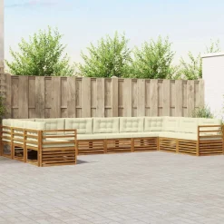 vidaXL Conjuntos De Muebles-Juegos de sofás 10 pcs Madera de Acacia Sólida