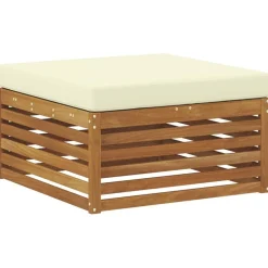 vidaXL Juegos de sofás 8 pcs Madera de Acacia Sólida Natural y crema Outlet