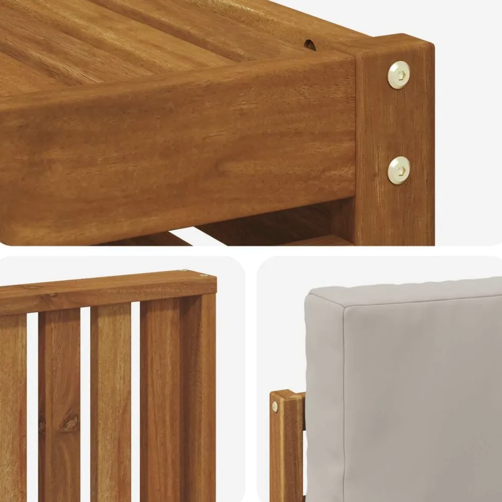 vidaXL Conjuntos De Muebles-Juegos de sofás con cojín 9 pcs Gris Natural y Claro
