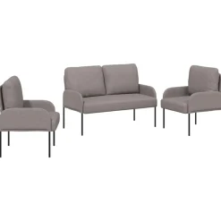 vidaXL Juegos de sofás con cojín 3 pcs 115 x 56 x 80 cm Taupé Clearance