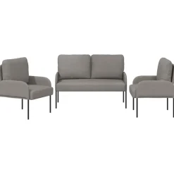 vidaXL Juegos de sofás con cojín 3 pcs 115 x 56 x 80 cm Taupé Clearance