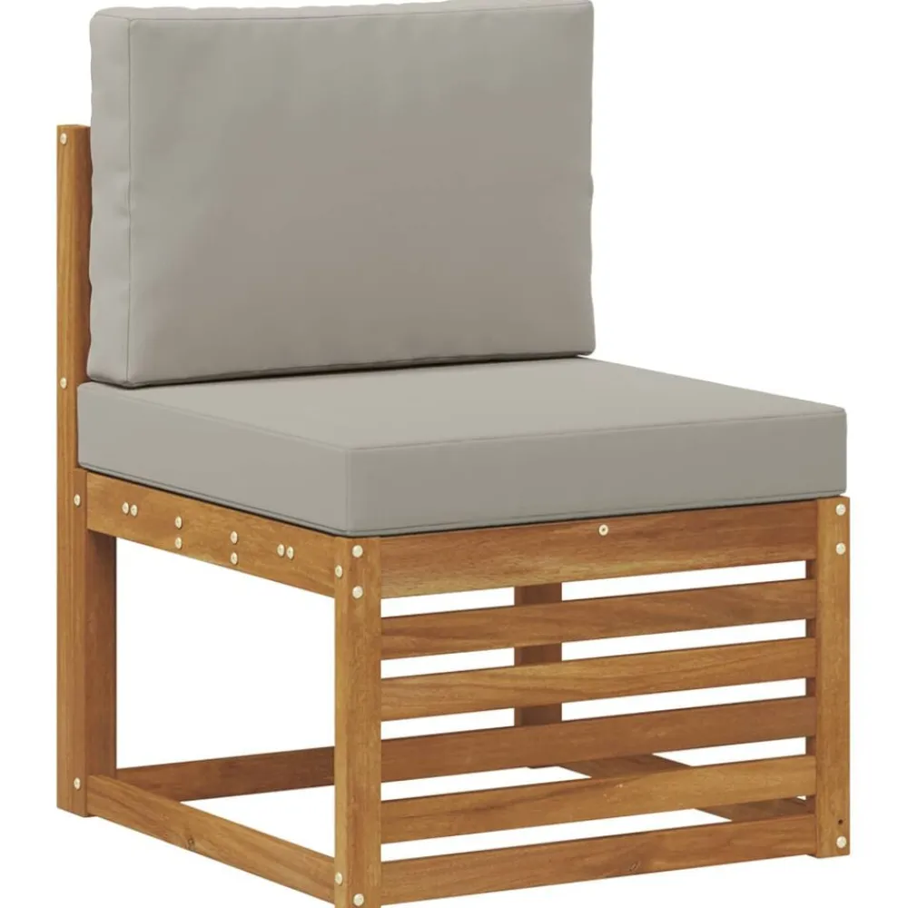 vidaXL Conjuntos De Muebles-Juegos de sofás con cojín 10 pcs Gris Natural y Claro
