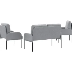 vidaXL Juegos de sofás con cojín 3 pcs 115 x 56 x 80 cm Gris claro Best