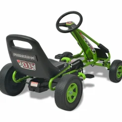 vidaXL Kart con pedales asiento ajustable Verde Hot