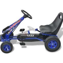 vidaXL Kart con pedales asiento ajustable Azul