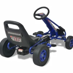 vidaXL Kart con pedales asiento ajustable Azul