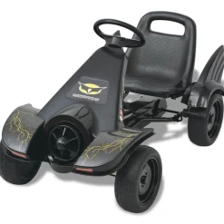 vidaXL Juguetes-Kart con pedales y asiento ajustable negro