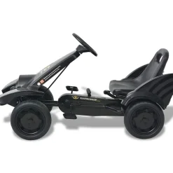 vidaXL Juguetes-Kart con pedales y asiento ajustable negro