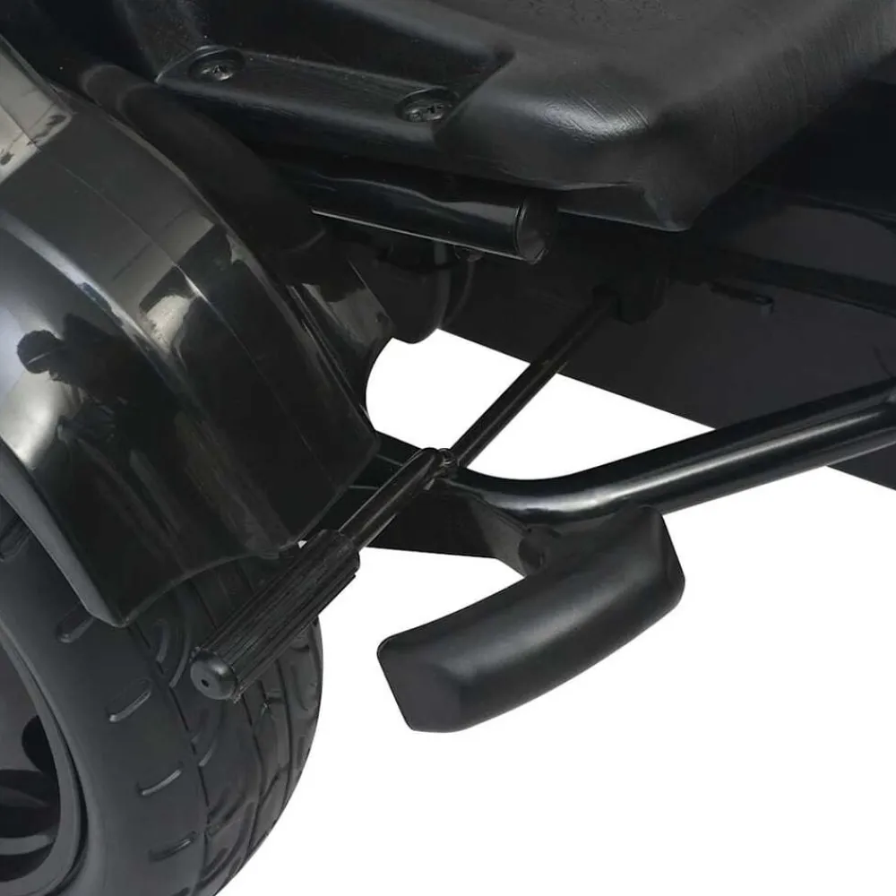 vidaXL Juguetes-Kart con pedales y asiento ajustable negro