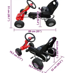 vidaXL Juguetes-Kart correpasillos con pedales