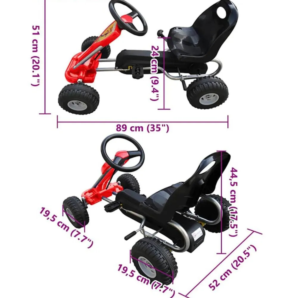 vidaXL Juguetes-Kart correpasillos con pedales