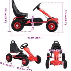 vidaXL Juguetes-Kart de pedales con neumáticos