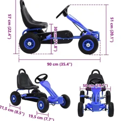 vidaXL Juguetes-Kart de pedales con neumáticos