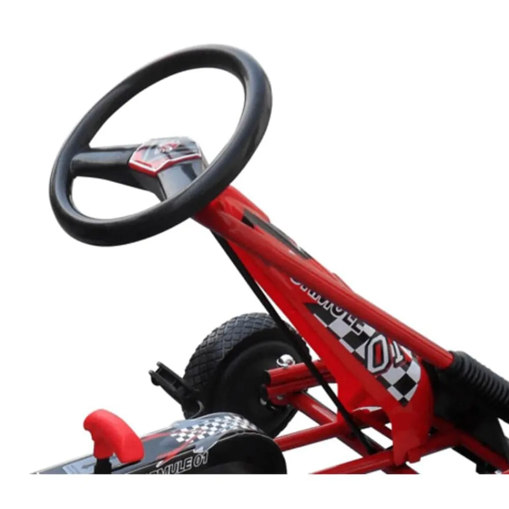 vidaXL Juguetes-Kart para niños con pedales rojo