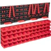 vidaXL Kit de cajas de almacenaje 136 pzas paneles de pared rojo/negro Hot