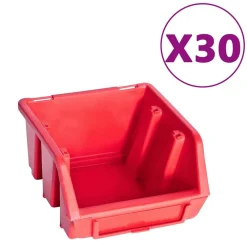 vidaXL Kit de cajas de almacenaje 136 pzas paneles de pared rojo/negro Hot