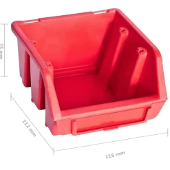 vidaXL Kit de cajas de almacenaje 136 pzas paneles de pared rojo/negro Hot
