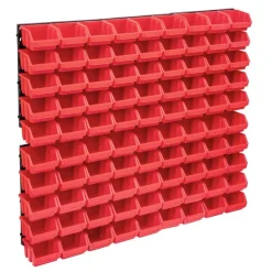 vidaXL Accesorios De Bricolaje-Kit de cajas de almacenaje 96 pzas paneles de pared negro