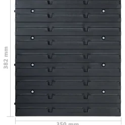 vidaXL Accesorios De Bricolaje-Kit de cajas de almacenaje 96 pzas paneles de pared negro