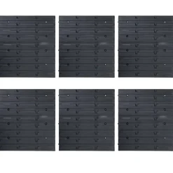 vidaXL Kit de cajas de almacenaje 96 pzas paneles de pared negro Azul Discount