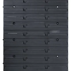 vidaXL Kit de cajas de almacenaje 96 pzas paneles de pared negro Azul Discount