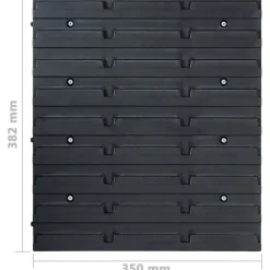 vidaXL Kit de cajas de almacenaje 96 pzas paneles de pared negro Azul Discount
