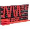 vidaXL Accesorios De Bricolaje-Kit de cajas de almacenaje 96 pzas paneles de pared rojo negro