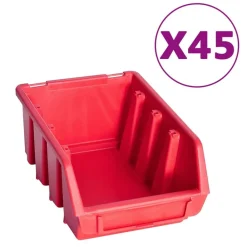 vidaXL Kit de cajas de almacenaje 96 pzas paneles de pared rojo negro Rojo y negro Best