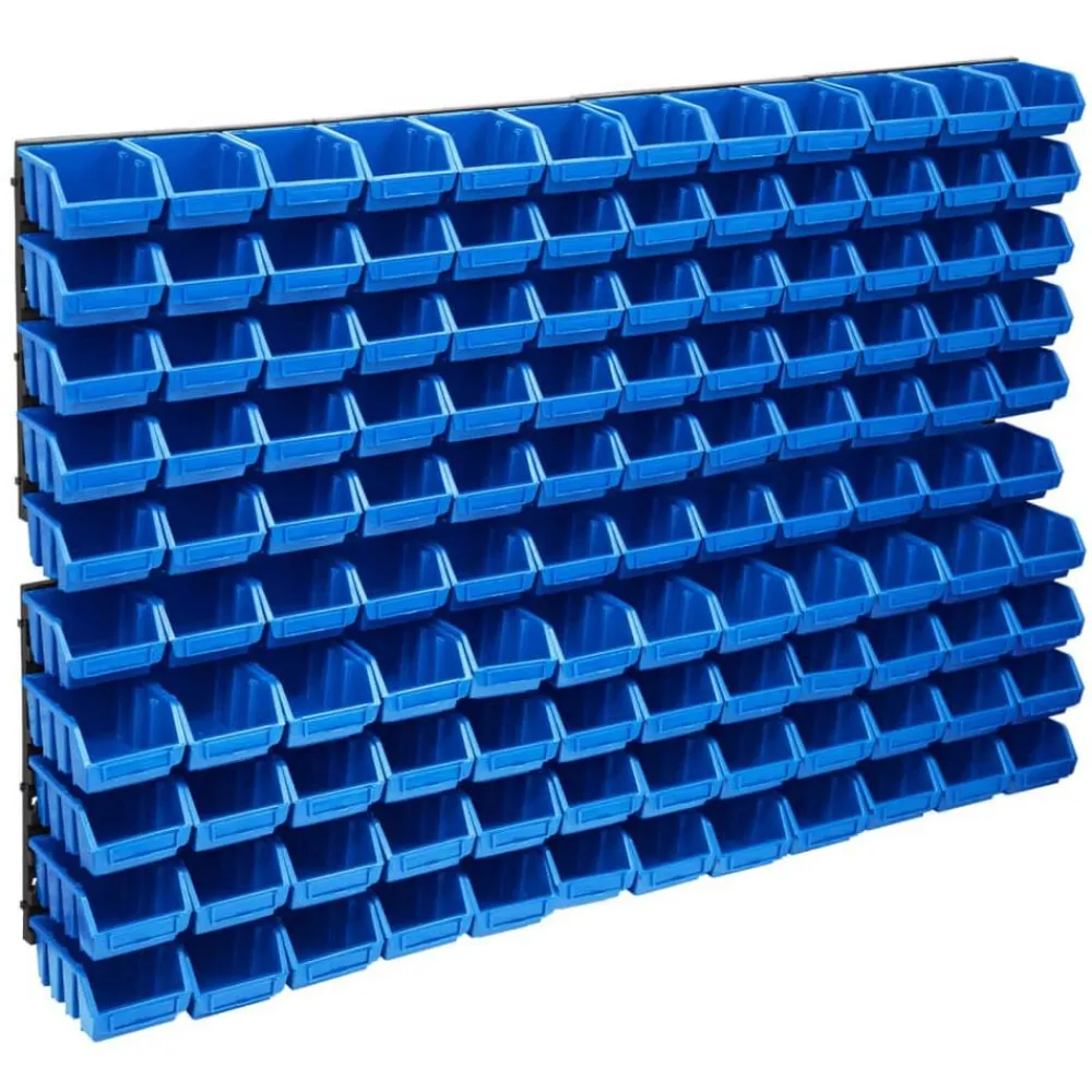 vidaXL Kit de cajas de almacenaje 128 pzas paneles de pared rojo negro Clearance