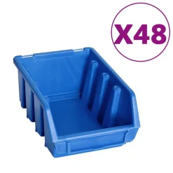 vidaXL Kit de cajas de almacenaje 128 pzas paneles de pared rojo negro Clearance