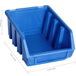 vidaXL Kit de cajas de almacenaje 128 pzas paneles de pared rojo negro Clearance