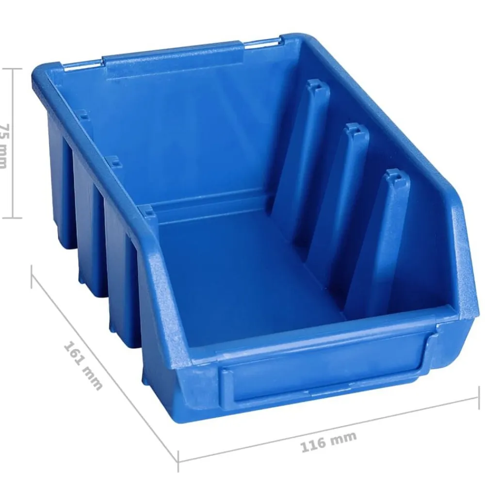 vidaXL Kit de cajas de almacenaje 128 pzas paneles de pared rojo negro Clearance
