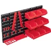 vidaXL Kit de cajas de almacenaje 34 pzas paneles de pared rojo negro Outlet
