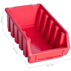 vidaXL Kit de cajas de almacenaje 34 pzas paneles de pared rojo negro Outlet