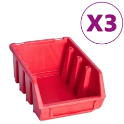 vidaXL Kit de cajas de almacenaje 34 pzas paneles de pared rojo negro Outlet