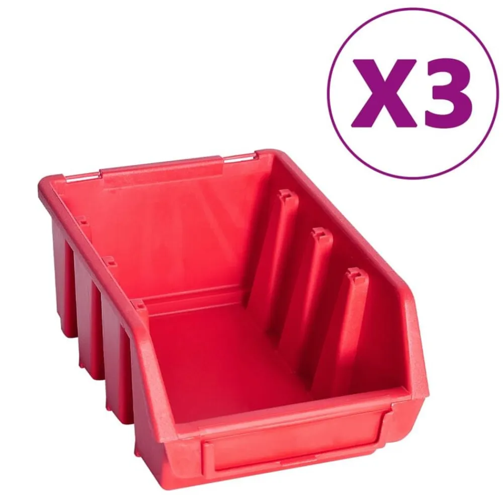 vidaXL Kit de cajas de almacenaje 34 pzas paneles de pared rojo negro Outlet