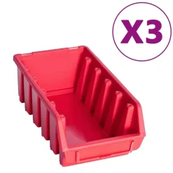 vidaXL Kit de cajas de almacenaje 34 pzas paneles de pared rojo negro Outlet