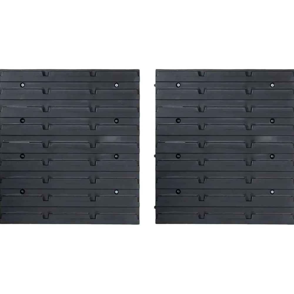 vidaXL Kit de cajas de almacenaje 34 pzas paneles de pared rojo negro Outlet