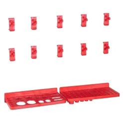 vidaXL Kit de cajas de almacenaje 39 pzas paneles de pared rojo negro Best